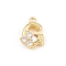 Brass Micro Pave Clear Cubic Zirconia Charms, Long-Lasting Plated, Rack Plating, Cadmium Free & Lead Free, Real 18K Gold Plated, Letter G Charms, 10.5x7.5x3.5mm, hole: 1mm