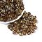 Picasso Transparent Glass Beads, Pumpkin, Light Khaki, 8.5~9mm, Hole: 0.9~1.2mm, About 750pcs/pound