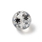 Transparent Resin Enamel Beads, Round with Firework, with Paillette, Black, 14.5x1mm
