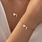 Heart Brass Pendant Necklaces & Charm Bracelets Sets, Golden, Letter Y, 400mm
