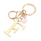 Stainless Steel Keychains, Golden, with Lobster Claw Clasps, Letter F, 97mm