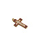Stainless Steel Pendants, with Enamel and Rhinestone, Golden, Cross Charm, Dark Red, 29x18mm