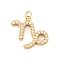 316 Stainless Steel Micro Pave Cubic Zirconia Pendants, with Jump Rings, Real 18K Gold Plated, 12 Constellation Charm, Real 18K Gold Plated, Capricorn, 14x15.5x2mm, Hole: 2.5mm