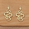 Alloy Pendants, Snake Charms, Light Gold, 42x25mm