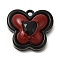 Red and Black Double Screen Alloy Pendants, Butterfly, 18x20x7.5mm, Hole: 1.6mm