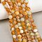 Handmade Lampwork Beads Strand, Imitation Jade Beads, Round, Sandy Brown, 10~10.5mm, Hole: 0.5mm, about 36~38pcs/strand, 13.98~15.35''(35.5~39cm)