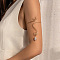 Stylish Iron Cuff Bangles, Screw Thread, with Natural Gemstone, Golden, Inner Diameter: 3-1/2 inch(9cm)