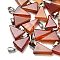 Natural Red Agate Pendants, with 201 Stainless Steel Finding, Triangle, 24x15x5mm, Hole: 3x7.5mm