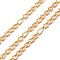 Handmade Brass Enamel Oval Link Chains, wiht Spool, Long-Lasting Plated, Soldered, Lead Free & Cadmium Free, Real 18K Gold Plated, Light Salmon, 4.5~6x2.5~3x0.5~0.6mm