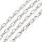 Anti-Tarnish Rhodium Plated 925 Sterling Silver Paperclip Chains, Soldered, Platinum, Link: 5.5x3x1mm