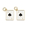 Playing Card Rack Plating Brass Enamel Pendants, with Jump Ring, Cadmium Free & Lead Free, Long-Lasting Plated, Ace of Hearts & Diamond & Club Charm, Real 18K Gold Plated, 15x12x1.5mm, Hole: 3mm