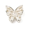 Brass Micro Pave Clear Cubic Zirconia Beads, Butterfly, 925 Sterling Silver Plated, 16x17x6.5mm, Hole: 1.8mm