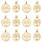 304 Stainless Steel Pendants, with Unsoldered Jump Rings, Flat Round with Tree of Life, Golden, 19x16x1mm, Jump Ring: 5x1mm, 3mm inner diameter, 12pcs