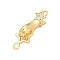 Brass Micro Pave Clear Cubic Zirconia Interlocking Clasps, Star, Real 18K Gold Plated, 25x8.5x8.5mm, Hole: 1.2mm
