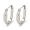 Brass Hoop Earrings, Real Platinum Plated, 18.5x3.5mm