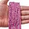 Dyed Synthetic Imperial Jasper Beads Strands, Frosted, Flat Round/Disc, Heishi Beads, Fuchsia, 4~4.5x2~2.5mm, Hole: 0.9mm, about 160~163pcs/strand, 14.53''~14.72''(36.9~37.4cm)