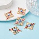 Alloy Enamel Connector Charms with Synthetic Turquoise FIND-YW0003-52-5