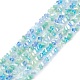 Brins de perles de verre de galvanoplastie de couleur dégradée X-GLAA-E042-02A-1