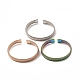 304 bracelet manchette ouvert en forme de chaînes de serpent plates en acier inoxydable pour femme BJEW-C0033-05-1