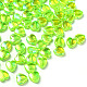 100 個の環境に優しい透明アクリル ビーズ  染め  ABカラー  ハート  春の緑  8x8x3mm  穴：1.5mm TACR-YW0001-07G-1