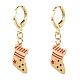 Brass Huggie Hoop Earrings for Christmas EJEW-JE04509-06-1