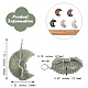 6個6スタイルの天然および合成の生命の木のワイヤーラップペンダント  プラチナ真鍮パーツ  三日月  1個/スタイル G-SZ0001-66-2