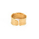 Placcatura ionica (ip) 304 anello per polsino aperto con fascia liscia in acciaio inossidabile per donna RJEW-S405-180G-2