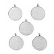 Alliage plat rond style tibétain supports cabochons grand pendentif X-TIBEP-Q049-09AS-RS-1