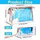 CRASPIRE 4Pcs 2 Styles Holographic Makeup Bag Clear Cosmetic Pouchr Laser Portable TPU Transparent Waterpoof Storage Wash Bag Skinny Glitter Pencil Case for Home Office Purse Diaper MRMJ-CP0001-17-2