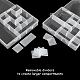 パンダホール2個14グリッドジュエリーディバイダーボックスオーガナイザー長方形クリアプラスチックビーズケース収納コンテナビーズ用の調整可能なディバイダー付きジュエリーネイルアート小物クラフトパーツ CON-PH0001-94-8