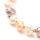 Braccialetto di scorrimento regolabile perline di perle naturali per il regalo delle donne della ragazza X-BJEW-JB06820-02-4