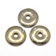 Donut/Pi Disc Natural Pyrite Pendants G-I125-33B-1