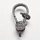 Brass Micro Pave Cubic Zirconia Lobster Claw Clasps ZIRC-G095-54-2