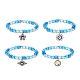Set di braccialetti elasticizzati con perline rotonde in acrilico stile 4 pz BJEW-JB08926-03-1