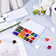 パンダホール エリート プラスチックとブリキの箱の空の水彩絵の具パン  ペイントケースアートパレット用品用  ホワイト  6.4x12.3x1.3cm  内径：11.7x5.8のCM AJEW-PH0001-61-2