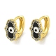 Серьги-кольца из латуни с микропаве из кубического циркония EJEW-C088-38G-2