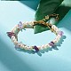 Natural Amethyst & Pearl Beads Double Layered Bracelet X1-BJEW-TA00025-01-2