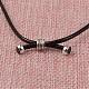 Tibetan Style Alloy Adjustable Leather Cord and Suede Cord Pendant Necklaces NJEW-K050-02B-3