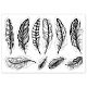 GLOBLELAND Bird Feathers Clear Stamps Animal Feathers Silicone Clear Stamp Transparent Stamp Seals for Cards Making DIY Scrapbooking Photo Journal Album Decoration DIY-WH0167-56-1049-8