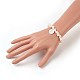 White Shell Chip Beads Charm Stretch Bracelets BJEW-JB03981-01-4