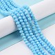 Electroplate Opaque Solid Color Glass Beads Strands EGLA-A034-P6mm-L11-4