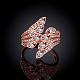 Classic Real Rose Gold Plated Brass Cubic Zirconia Rings for Women RJEW-BB05762-8RG-4
