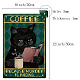 Creatcabin Panneau de café en forme de chat vintage amusant en métal avec chat noir rétro parce que le meurtre est faux AJEW-WH0157-558-2
