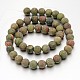 Frosted Round Natural Unakite Bead Strands G-J276-59-8mm-2
