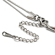 304 cadena de serpiente redonda de acero inoxidable collares de doble capa. BJEW-K257-03P-4
