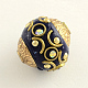Round Handmade Rhinestone Indonesia Beads IPDL-Q036-06-2
