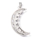 Chakra Jewelry Zinc Alloy Bezel Gemstone Big Pendants X-G-M039-02-3