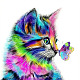 DIY 5D Animals Cat Pattern Canvas Diamond Painting Kits DIY-C021-15-1