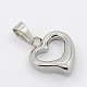 Trendy Valentine's Gifts Heart Necklace Findings 304 Stainless Steel Rhinestone Charms Pendants STAS-L012-E02P-2