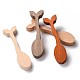 4 cuchara tallada en madera sin terminar de colores. DIY-E026-01-2